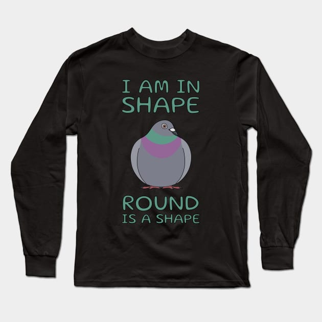 Round Is A Shape Pigeon Long Sleeve T-Shirt by BinChickenBaby